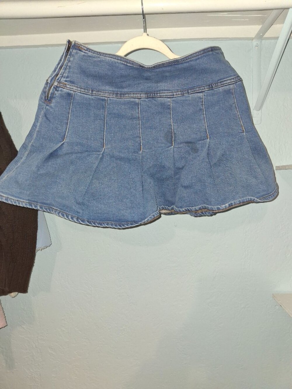 Y2K Mini Demin Pleated Skirt